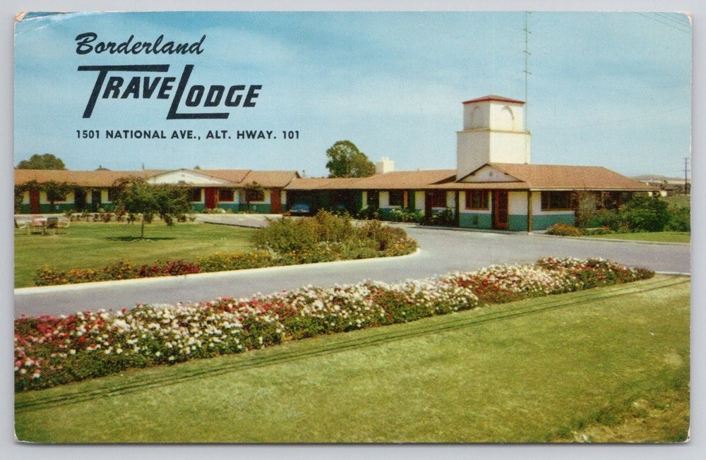 Vintage Borderland Travelodge Chula Vista CA Mirro-Krome Postcard