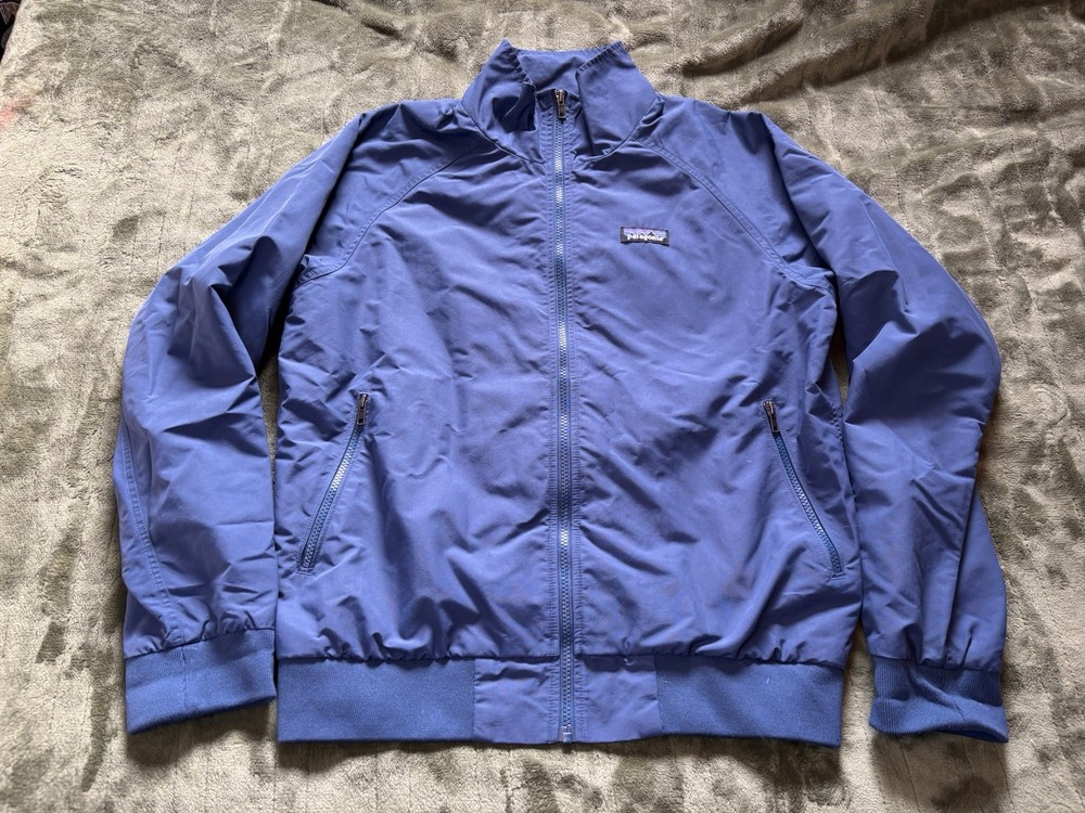 Patagonia Baggies Bomber Jacket Mens Size Medium Blue Full Zip Windbreaker