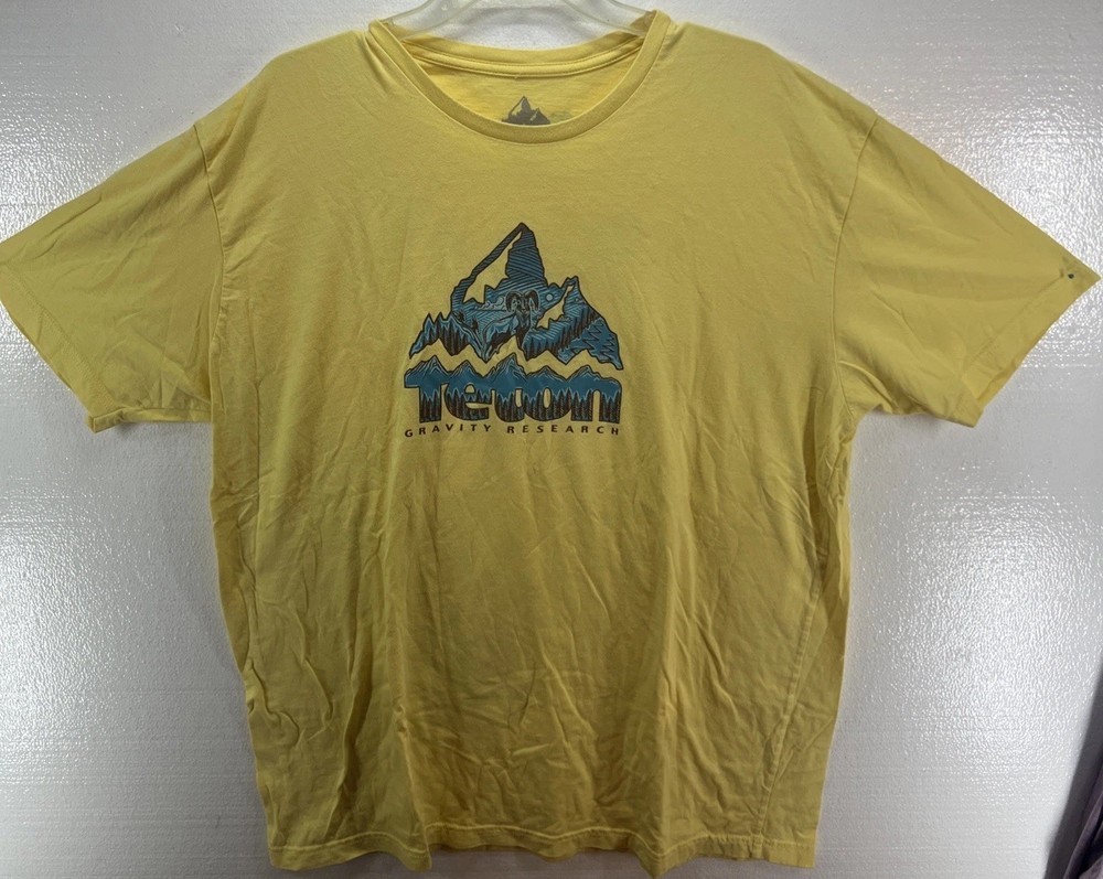 NICE Teton Gravity Research Yellow Big Logo Short Sleeve T-Shirt 2XL XXL