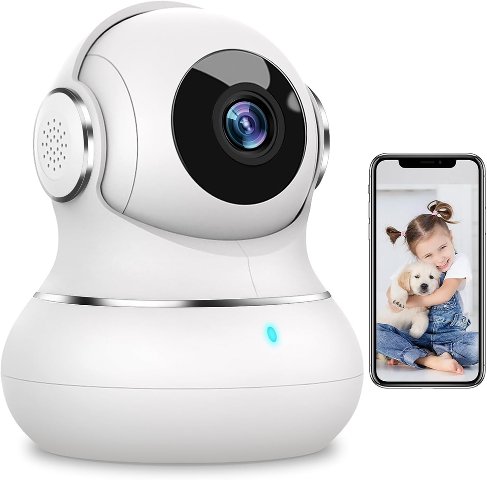 2K Indoor Security Camera with 360 Pan Tilt Motion Detection for Home Security