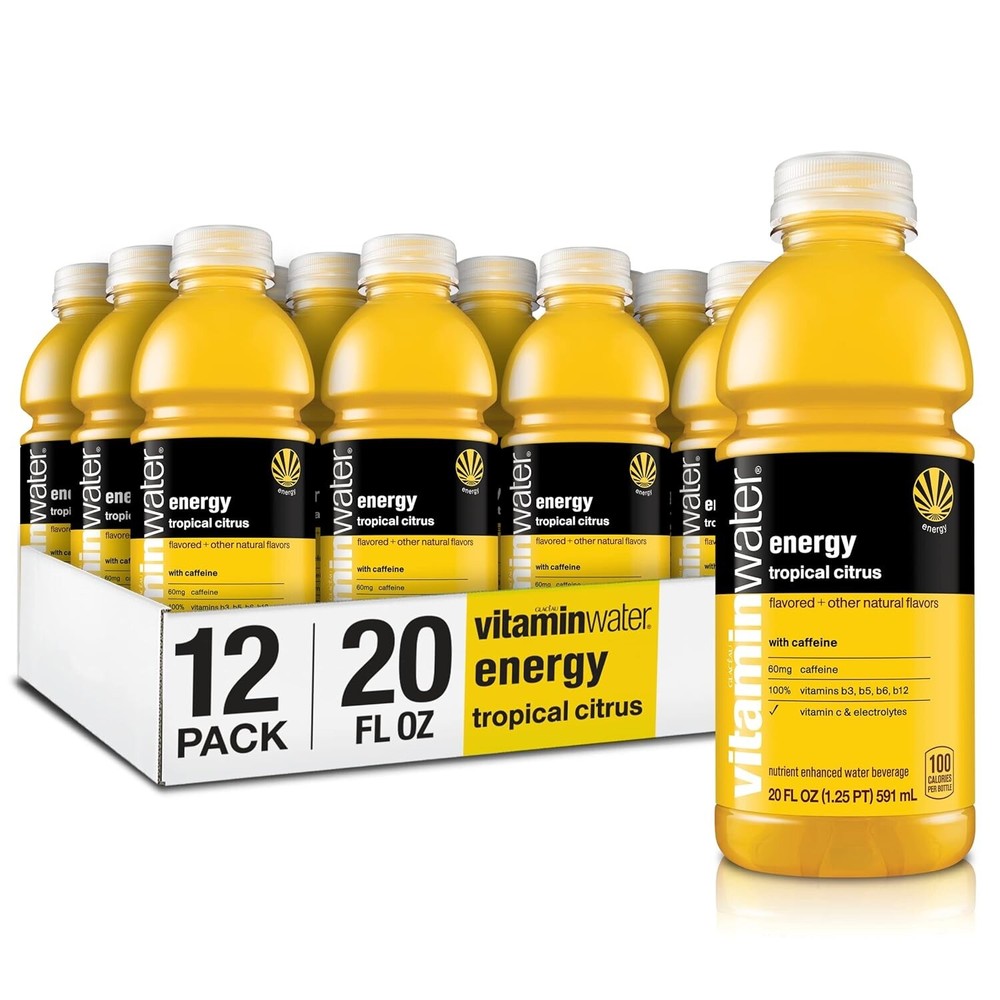 Vitaminwater Energy Electrolyte Enhanced 12Pk Water W/Vitamins Tropical Citrus