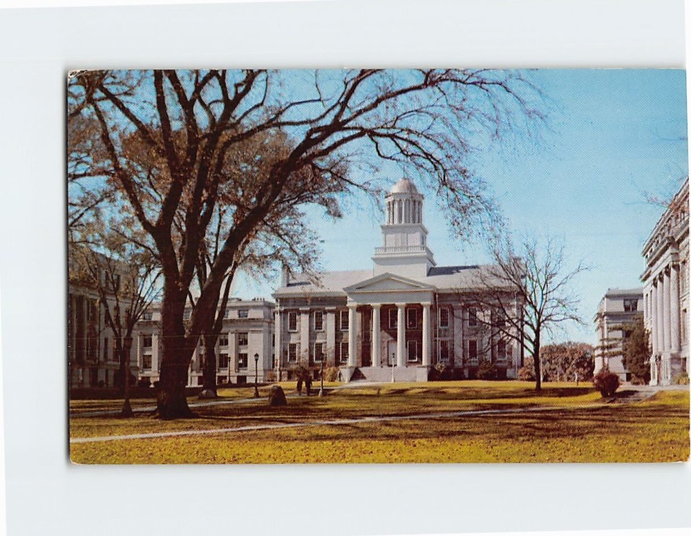 Postcard Pentacrest State University Old Capitol Iowa City Iowa USA