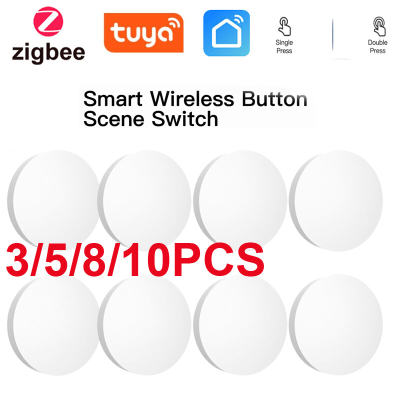 Tuya ZigBee Smart Push Button Scene Switch Wireless Remote Control On Off Key Co