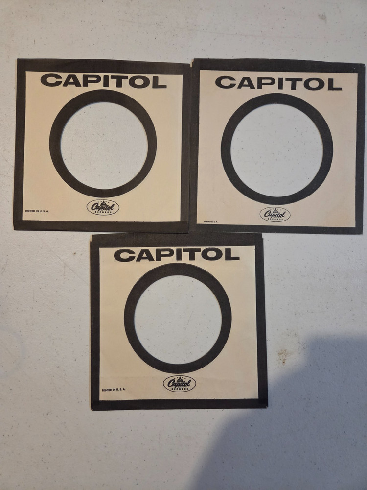 CAPITOL RECORDS (3) original company record sleeves in nice shape