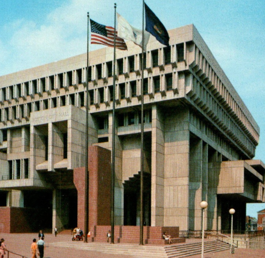 Vintage Postcard New Boston City Hall Government Offices Massachusetts MA