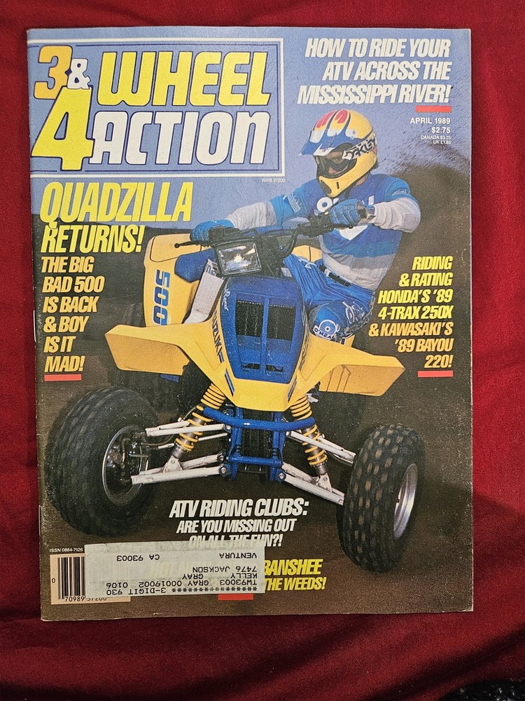 3&4 Wheel Action Suzuki Honda yamaha Vintage Magazine April 1989 Vol. 6 Rare!