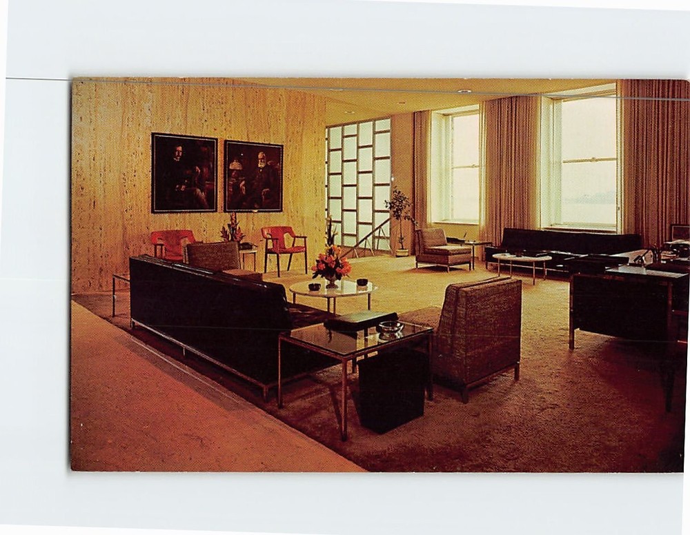 Postcard Reception Room Parke-Davis Detroit Michigan USA