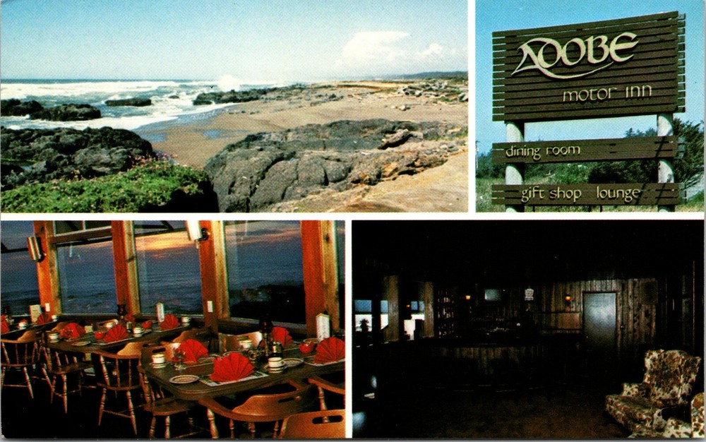 Adobe Resort Motel Yachats Oregon Vintage Postcard
