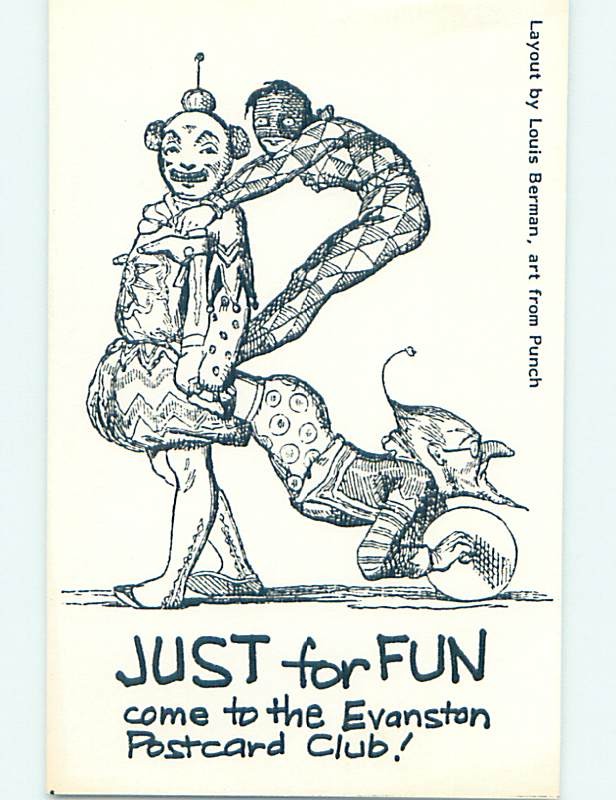 1980's POSTCARD CLUB SHOW NOTICE Evanston - Near Chicago Illinois IL H9672