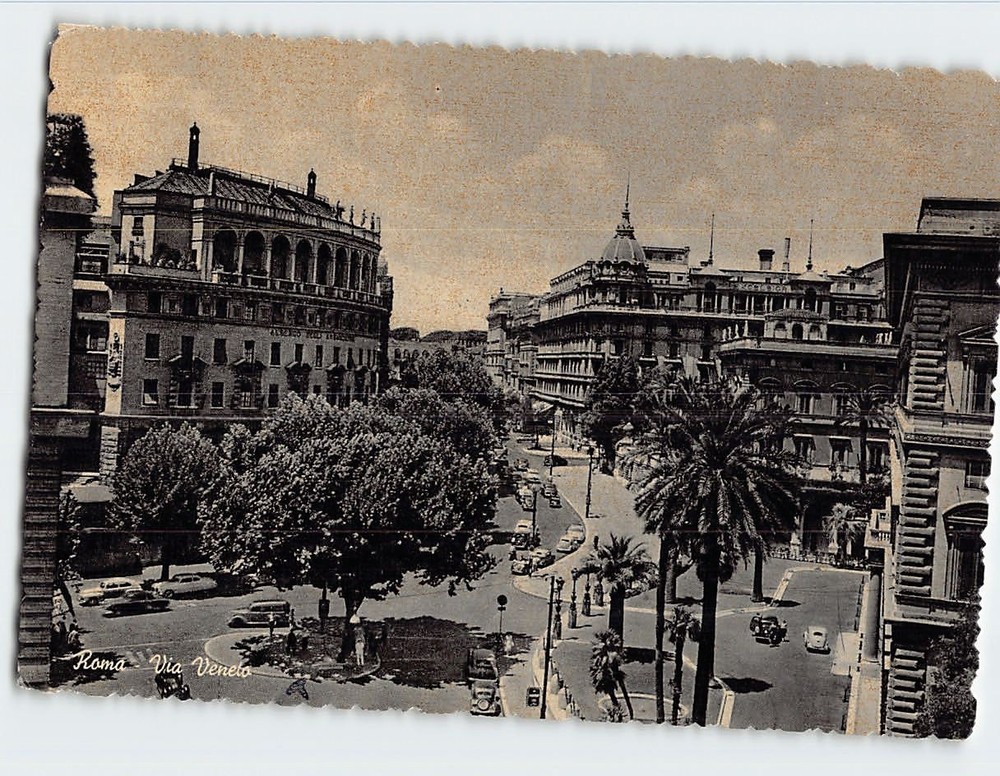 Postcard Vittorio Veneto Street Rome Italy