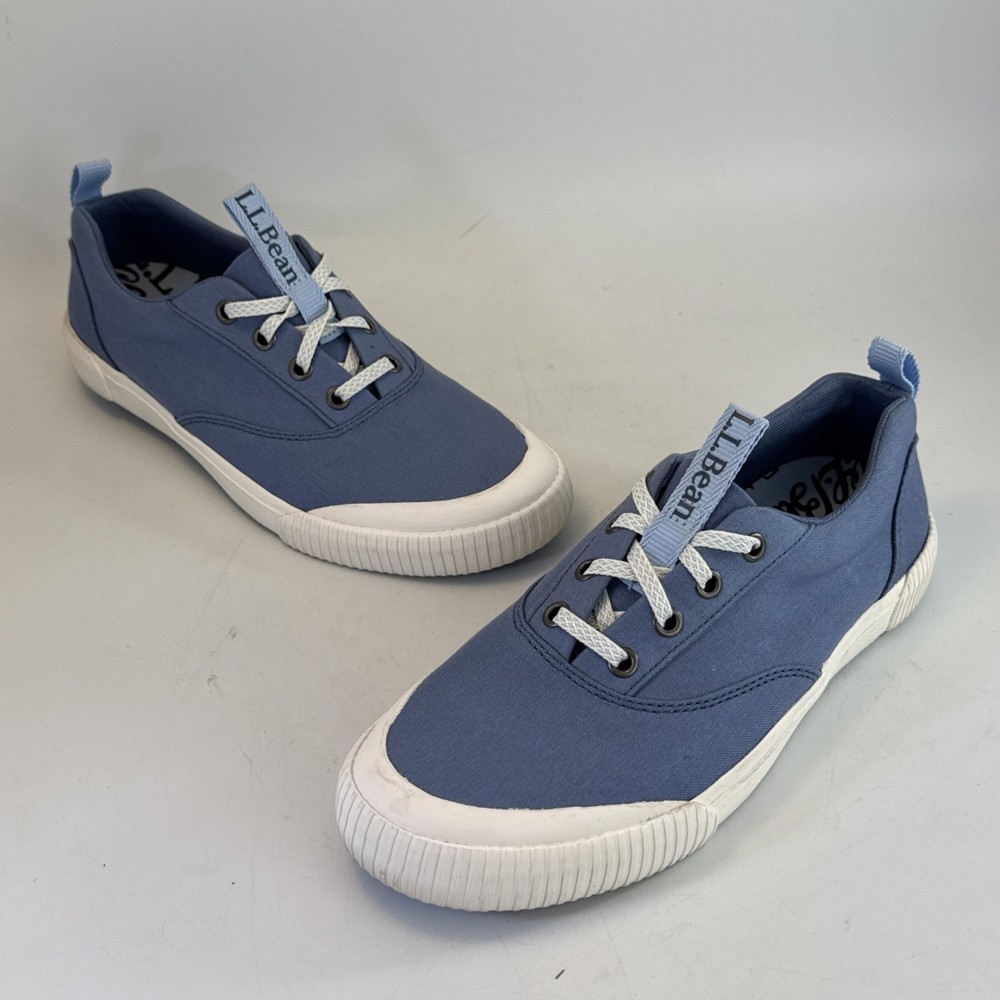 L.L.Bean Eco Woods Canvas Sneakers Women’s 8 Blue Lace-Up Casual Shoes