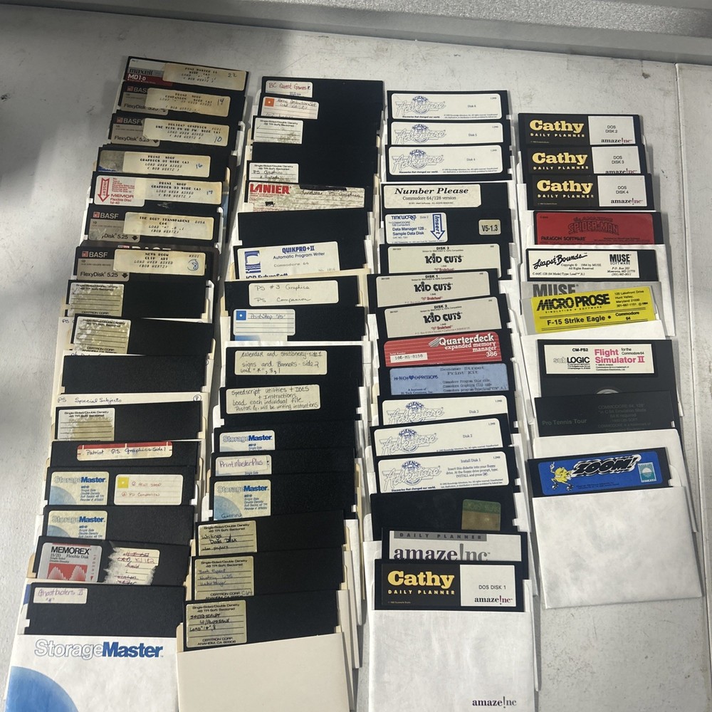 Commodore 64 Floppy Disks With Games Selling As Is for Blank Disk LOT Of 60
