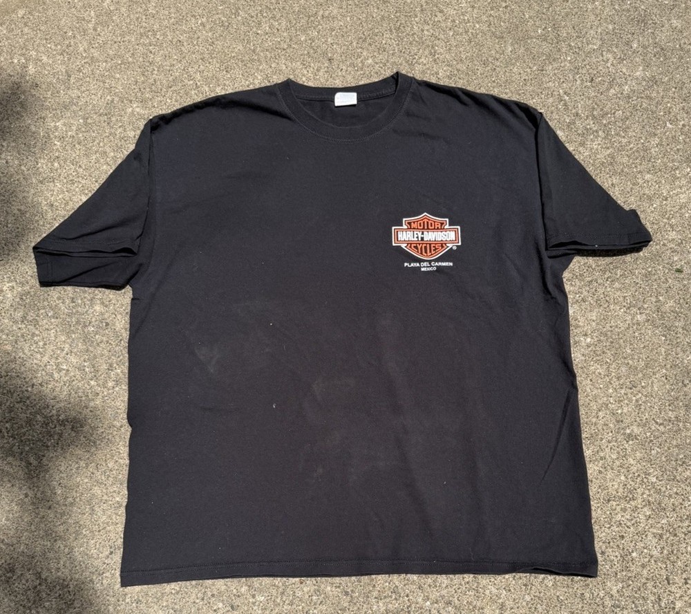 Vintage Harley Davidson Shirt, Playa Del Carmen Mexico, 2XL