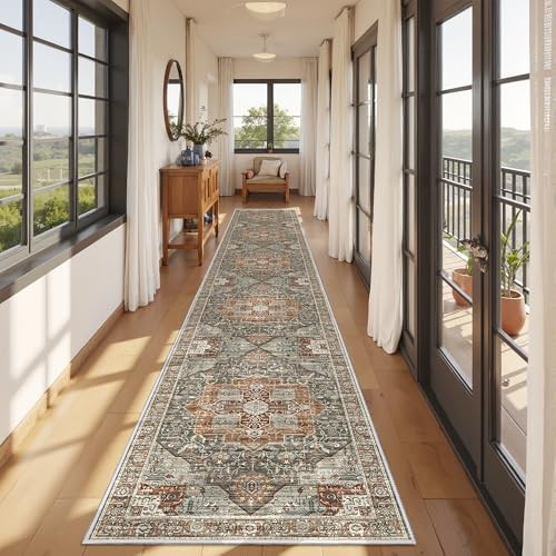 Hallway Runner Rug 2x12, Extra Long Washable Runner Rugs with Rubber Backing,