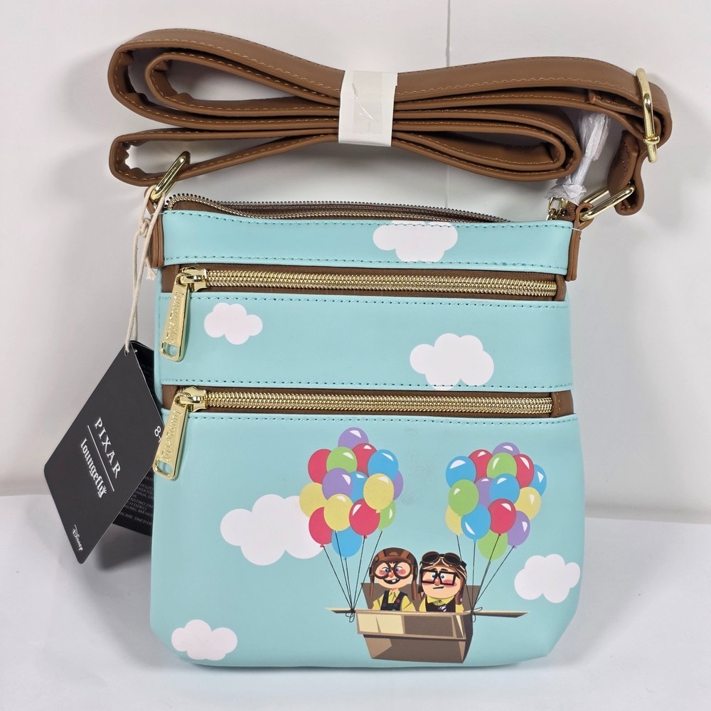 Loungefly Disney Pixar Up Carl & Ellie Adventure Crossbody Bag New