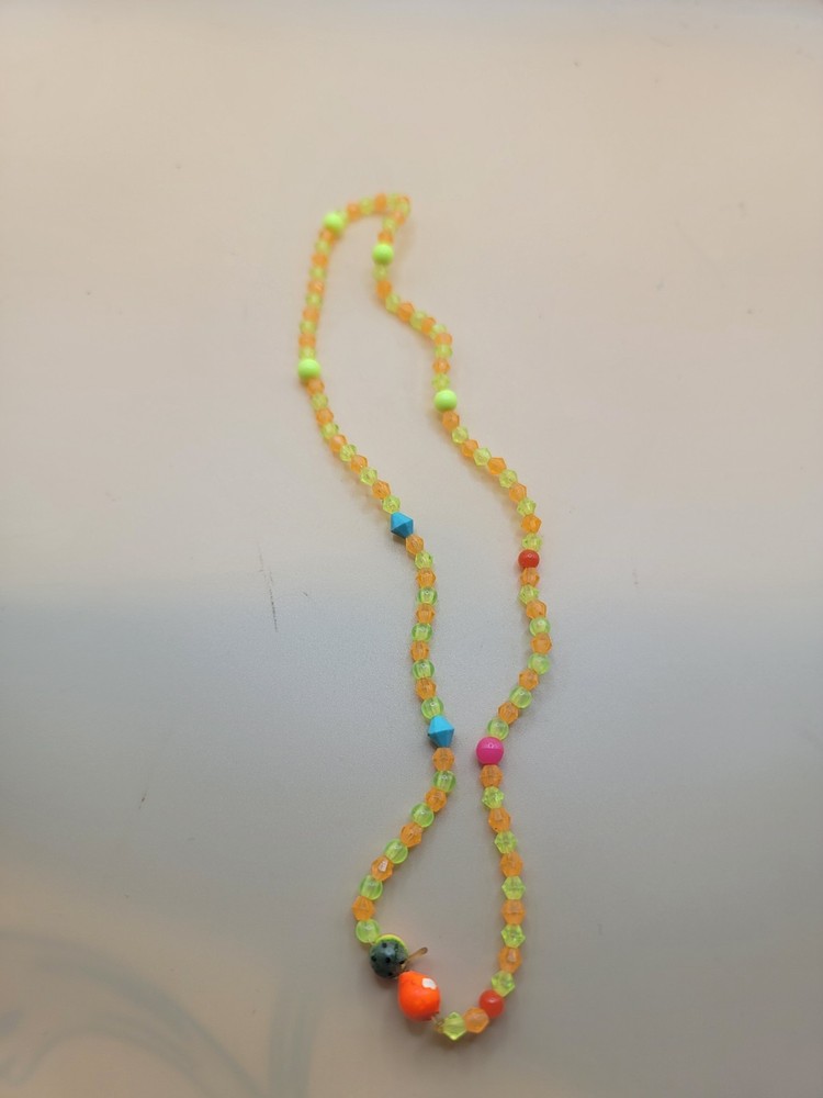 Handmade Multi Color Neon Necklace Beaded