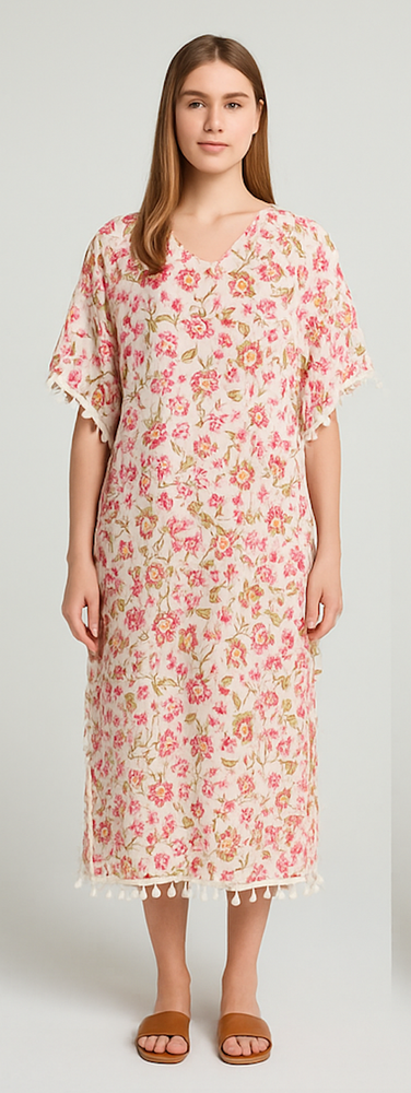 Kaftan Dress Beach Cover Boho Gown Hippie  Women Plus Size Tunic Top US ST KF013