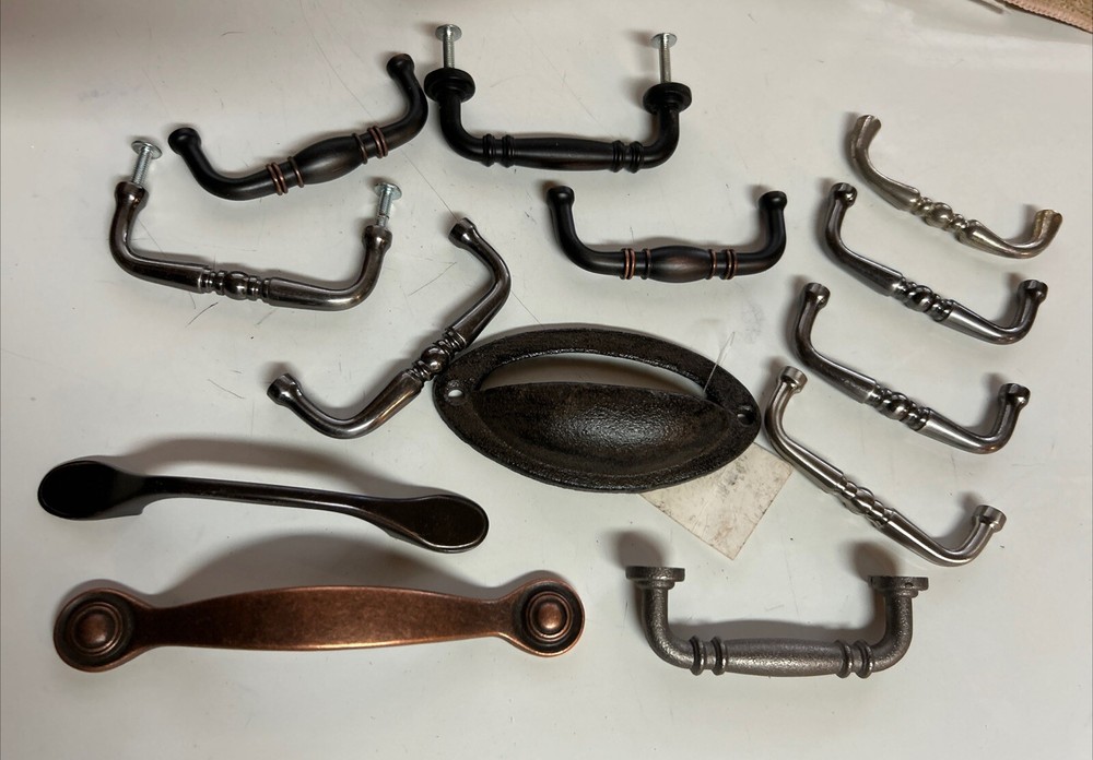 Lot Of 13 Variety Drawer Cabinet Pulls Handles Cup Pull Contemporary Style