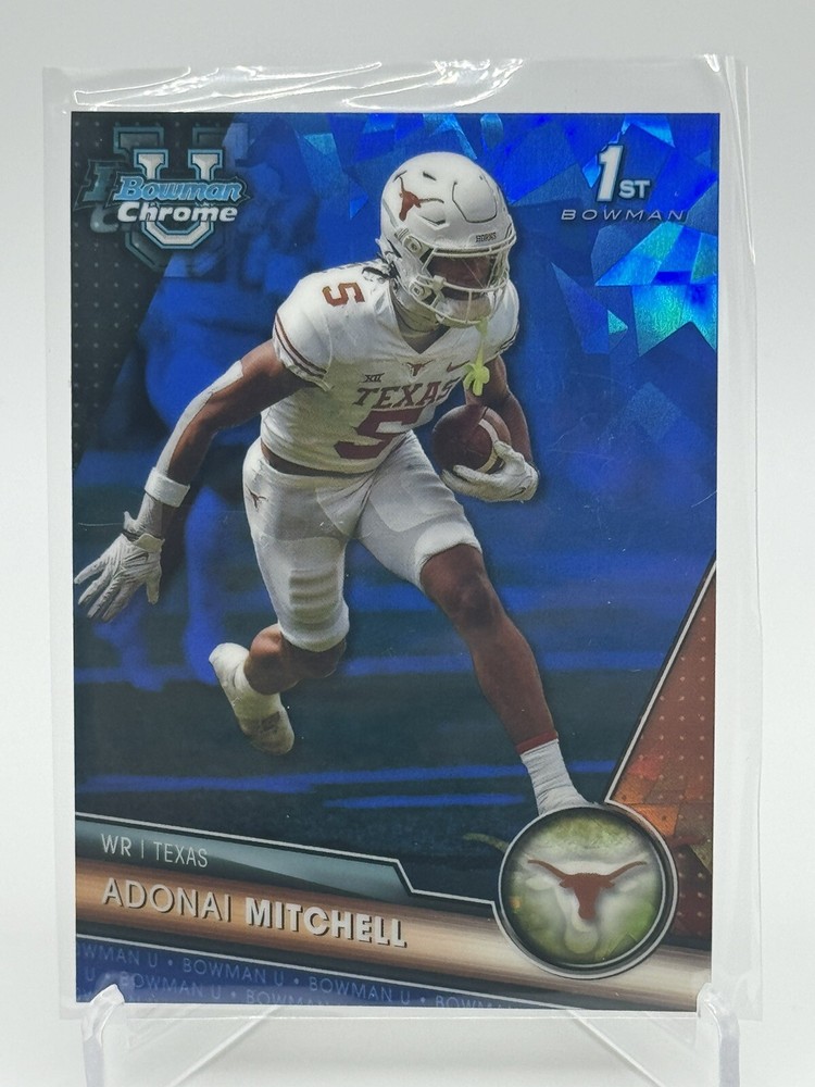 2023 Bowman Chrome U Sapphire Adonai Mitchell Texas Longhorns #10 - Colts Rookie