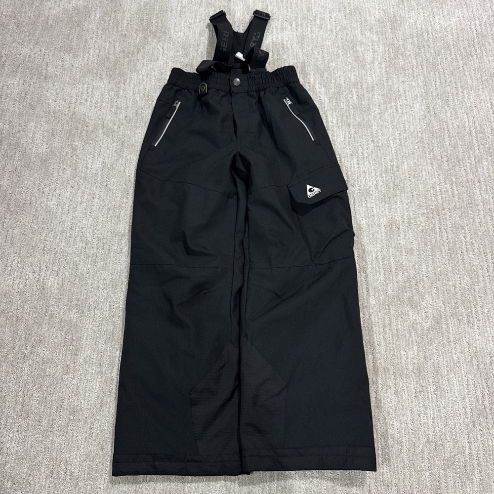Youth Snow Pants with Suspenders Black M 10-12 Gerry Performance