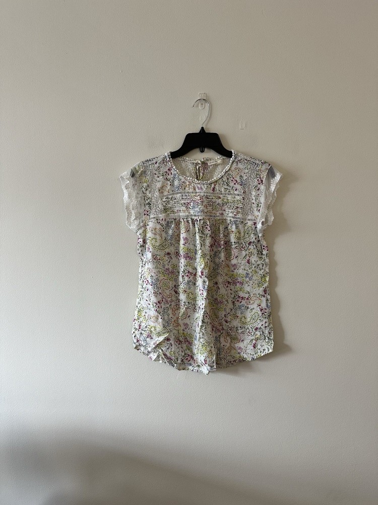 Meadow Rue Nellore Crochet Floral Lace Blouse Top M Anthropologie