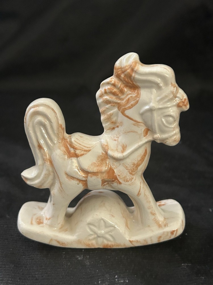 Alabama Clay Rocking Horse Figurine Signed MRS-