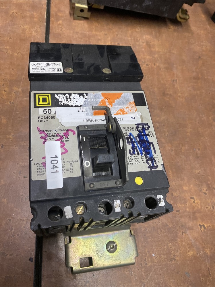 Square D FC34050 Circuit Breaker 50A 480V~ For Parts