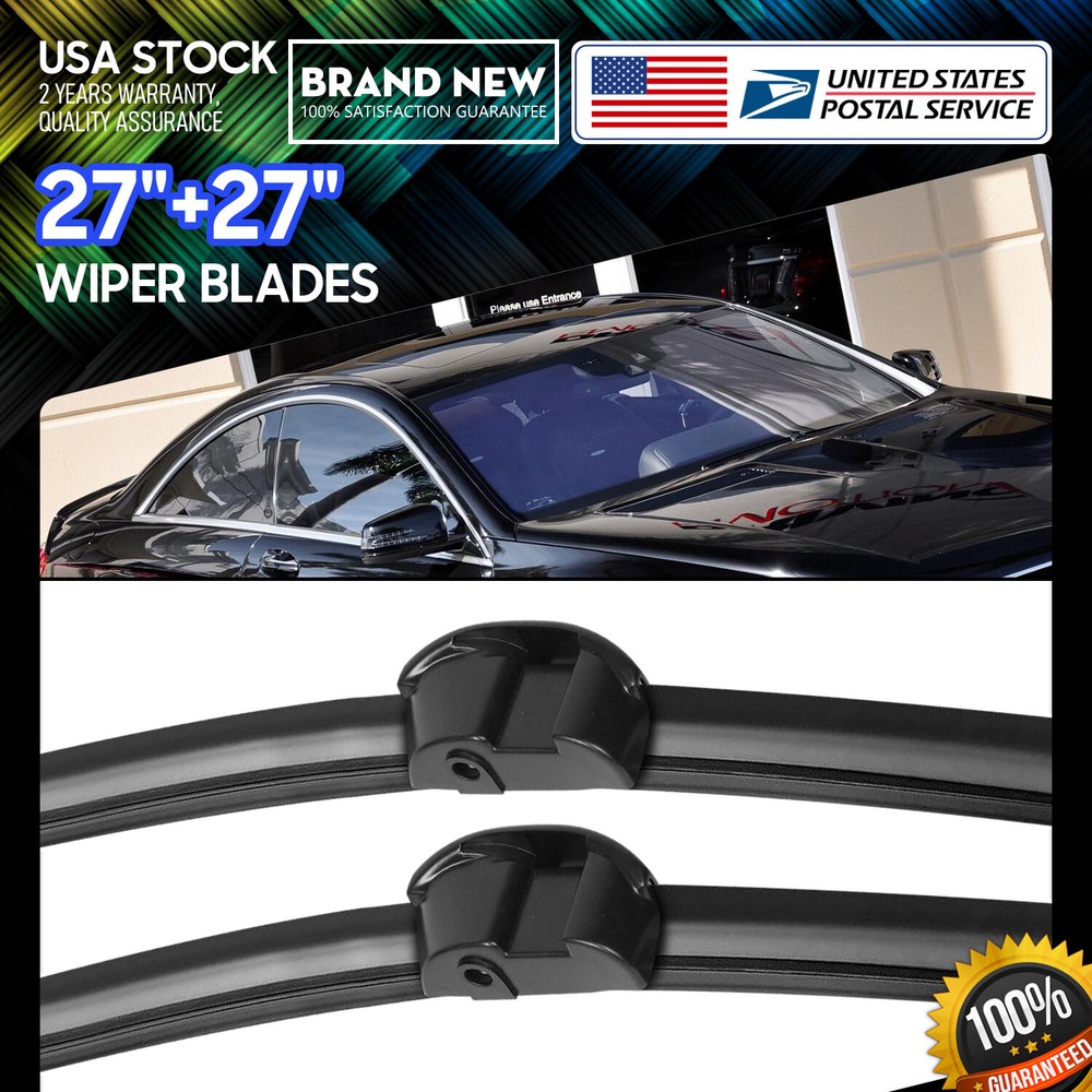 Side lock 27''+ 27'' Set Premium Bracketless Windshield Wiper Blades All Season