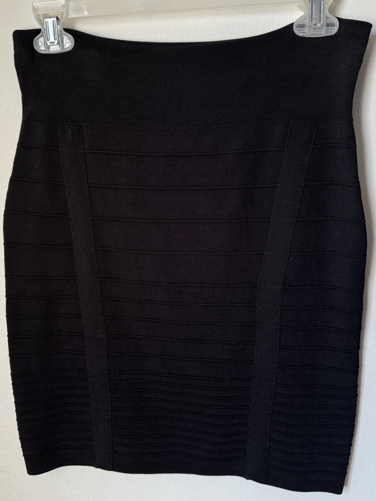 Rock & Republic Mini Pencil Skirt Women's  Large Black Stretch Pull On