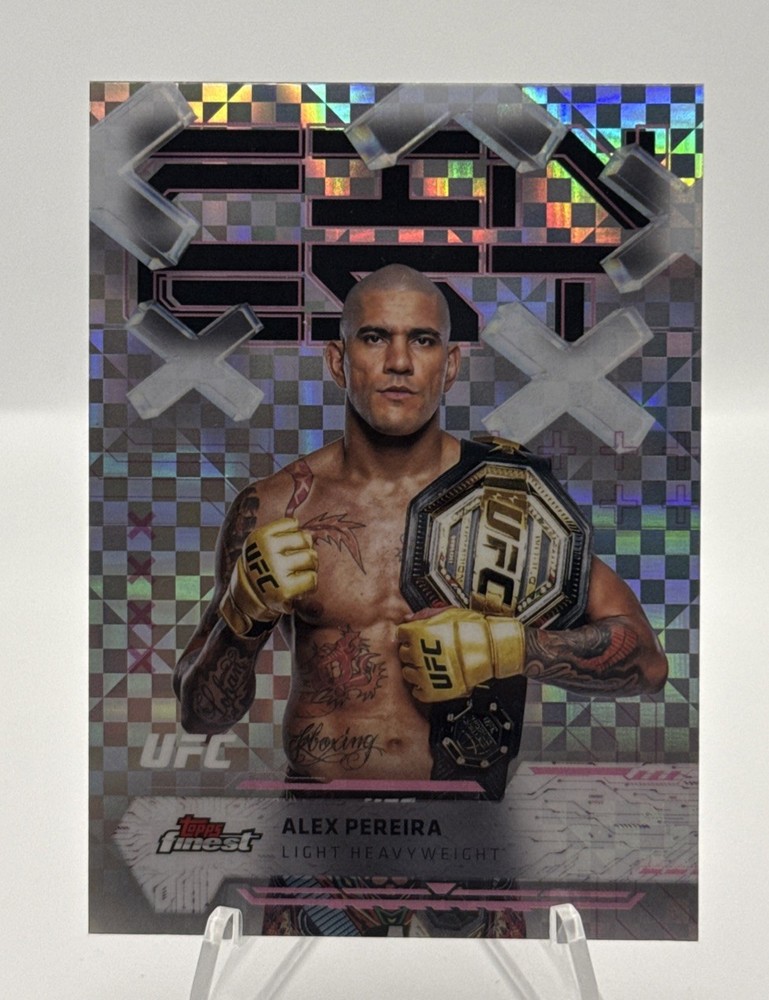 2025 Topps UFC Finest Alex Pereira Checkerboard Refractor Common #80