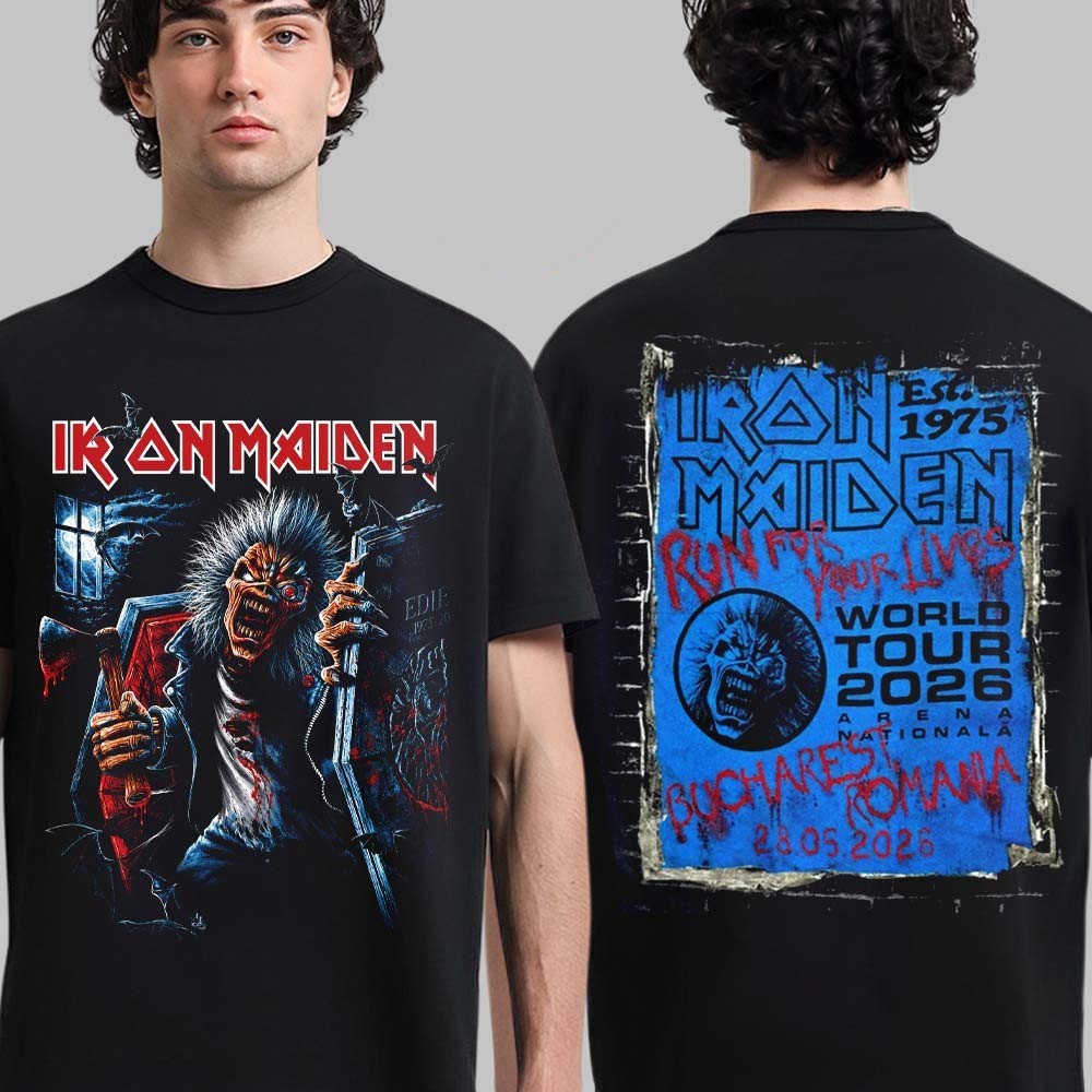 Iron Maiden Run For Your Lives World Tour 2026 Bucharest Romania T-Shirt