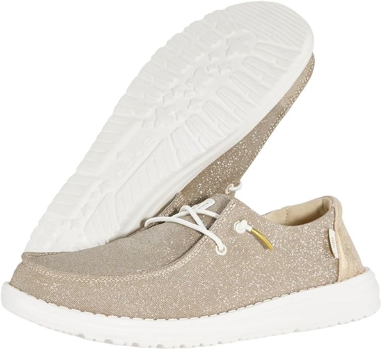 Hey Dude Wendy Metallic Sparkle Women's Casual Shoes, Rose Gold