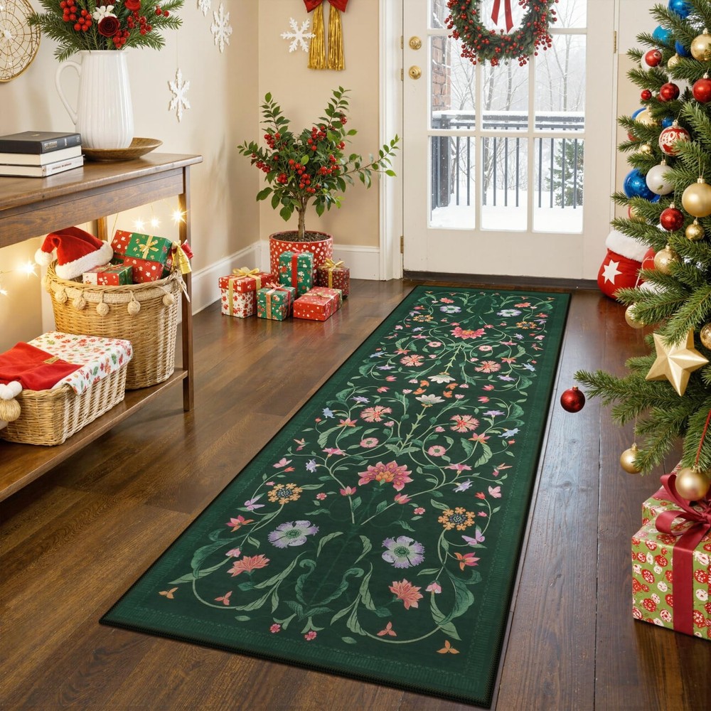 Kitchen Runner Rug - Boho Floral 2x6 Runners for Hallways, Non-Slip Washable ...