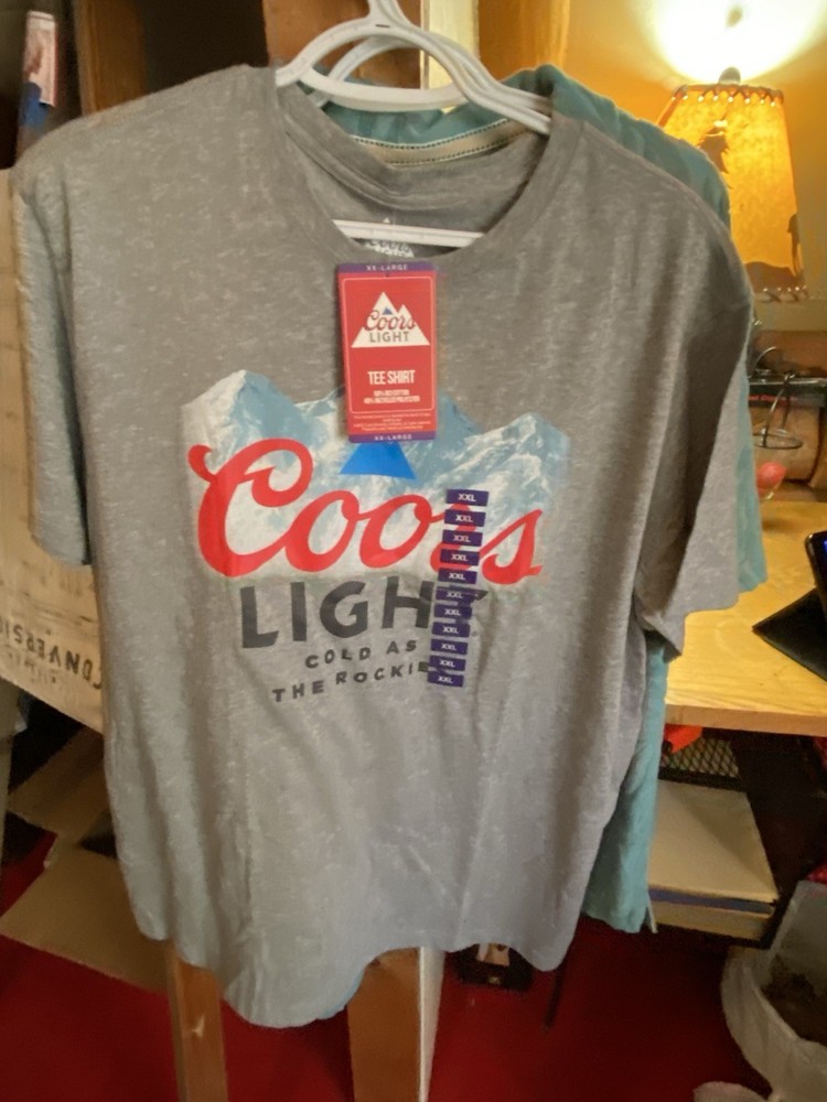 Coors Light Men's Gray Graphic Short Sleeve Crew Neck Jersey T-Shirt, XX-Large