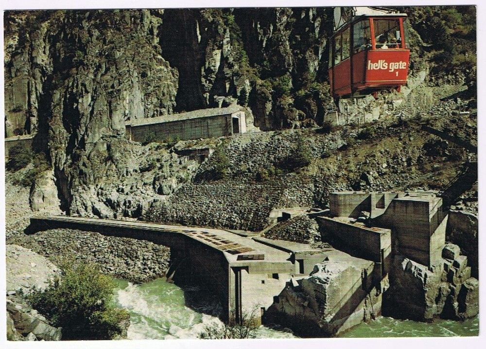 Postcard Fraser Canyon Hell's Gate Tram Trans Canada Highway British Columbia