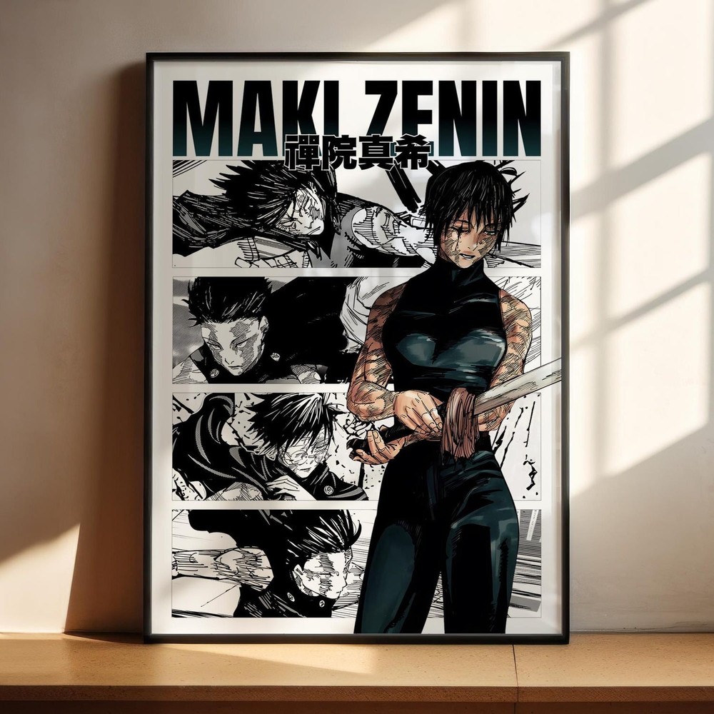 Jujutsu Kaisen Maki Zenin Anime Poster JJK Wall Art Print Gift Decor