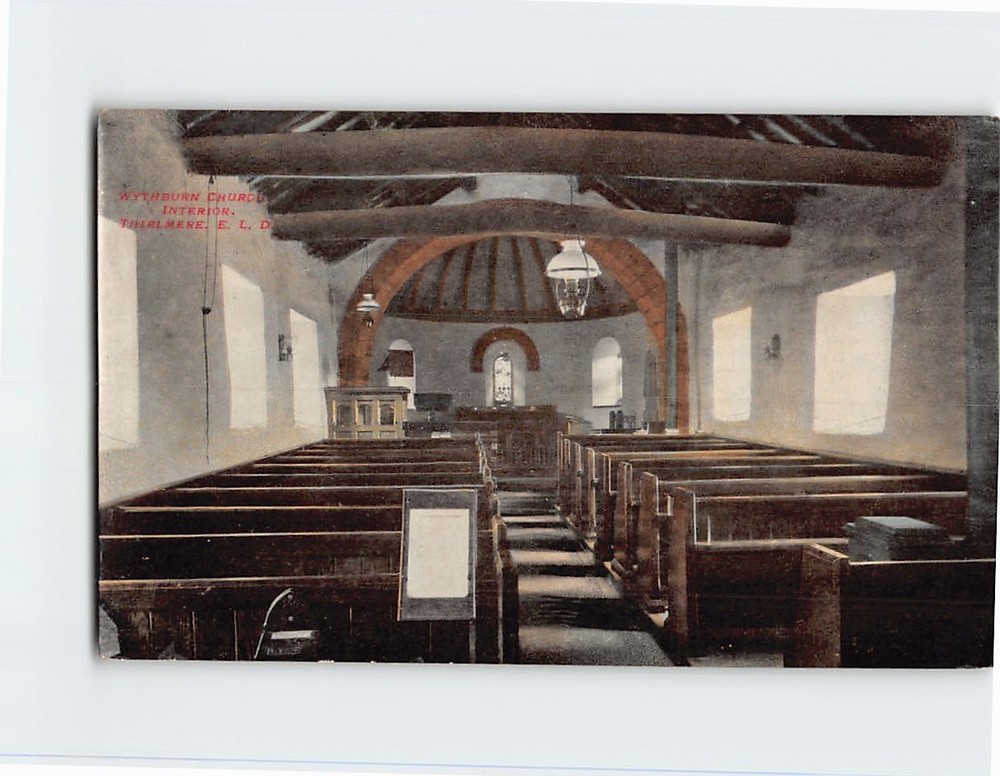 Postcard Interior Wythburn Church in Cumbria England