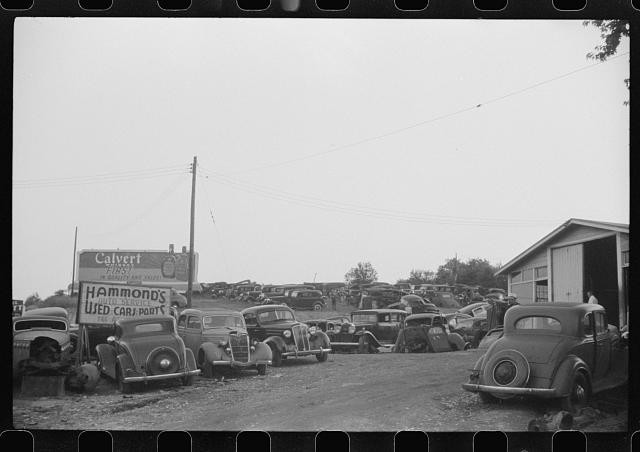 Photo:Hammonds Used Car Lot Calvert 1930s Vintage Cars Auto Dealer