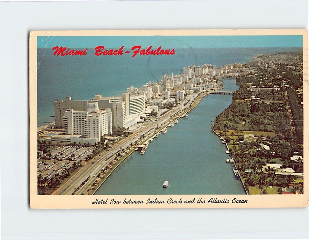 Postcard Hotel Row Fabulous Miami Beach Florida USA