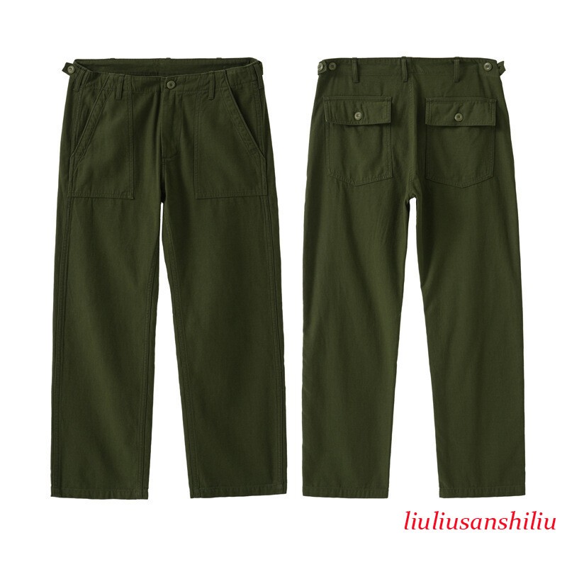 Men's Military OG-107 Fatigue Utility Pants Vintage Army HBT Olive Green Pants