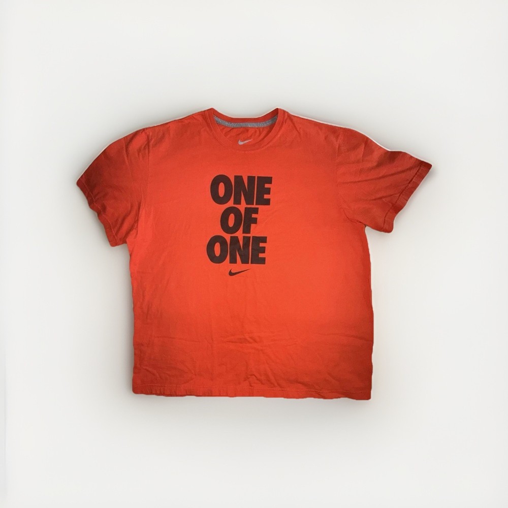 Nike Orange One Of One Graphic Cotton Men's Crew Neck Short Sleeve T-Shirt XXL