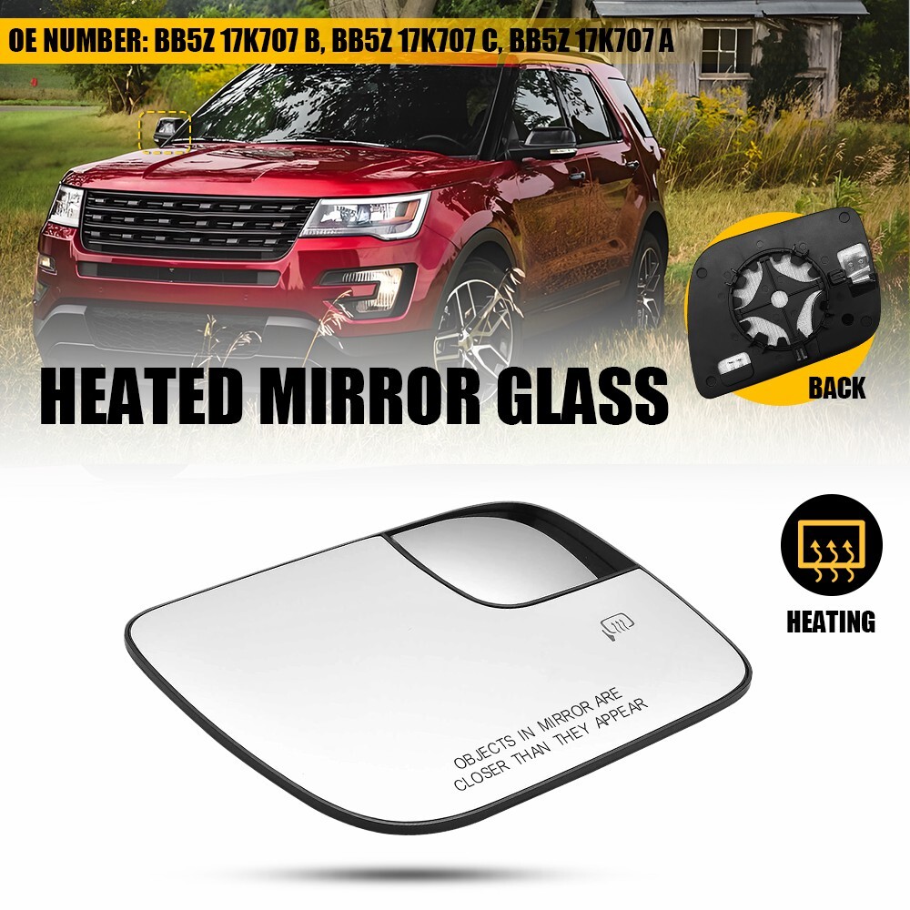 Heated Convex Mirror Glass for 2011-2019 Ford Explorer Passenger Side