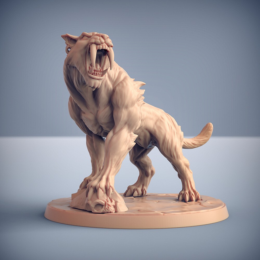 Saber Mountain Lion Miniature | D&D DnD |