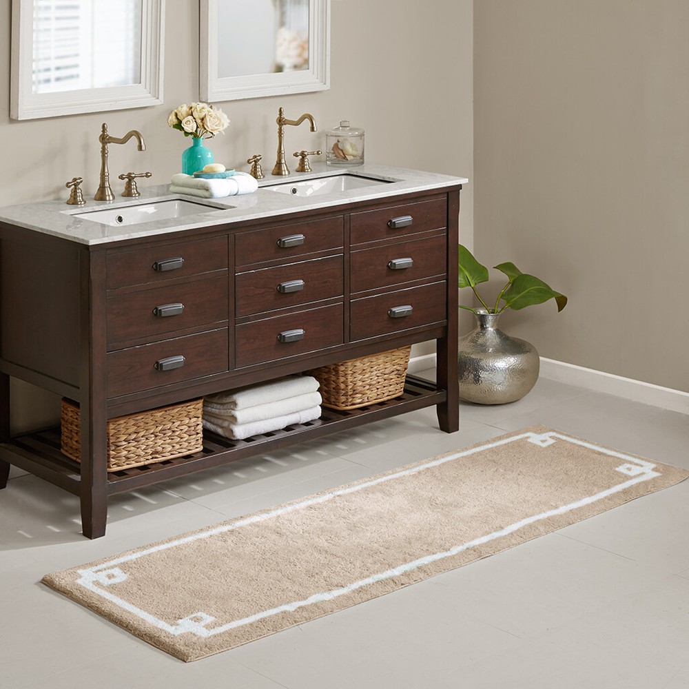 Plush Cotton Tufted Bath Rug 24x72 Super Absorbent Non-Slip