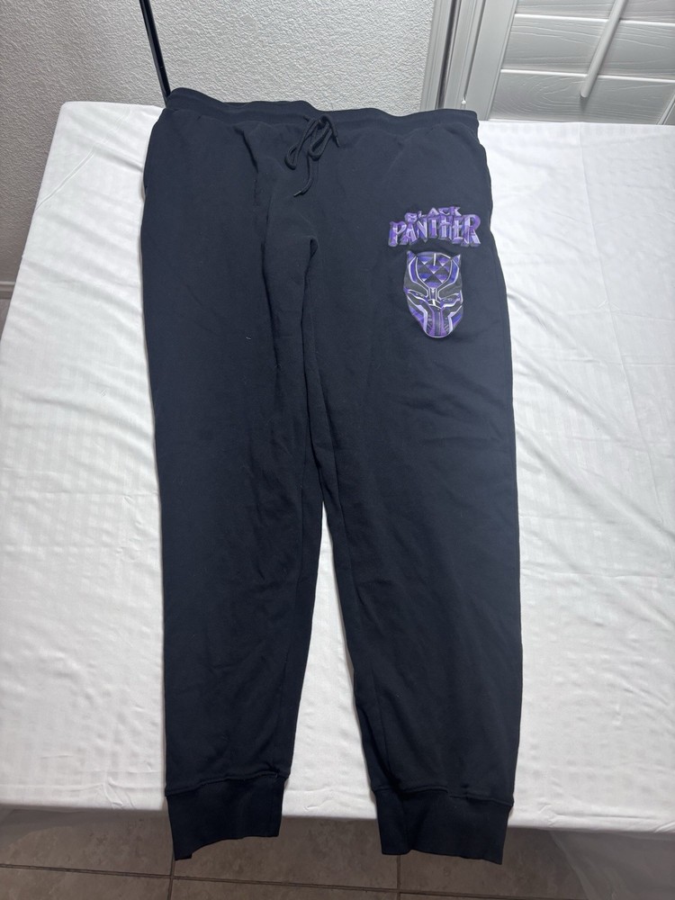 Black Panther Mens Size 3XL Black Jogger Pants Yoga Sweatpants Joggers
