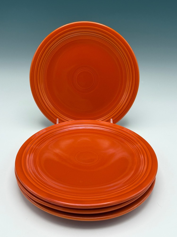4 Fiesta Plates Original Red 7 1/2