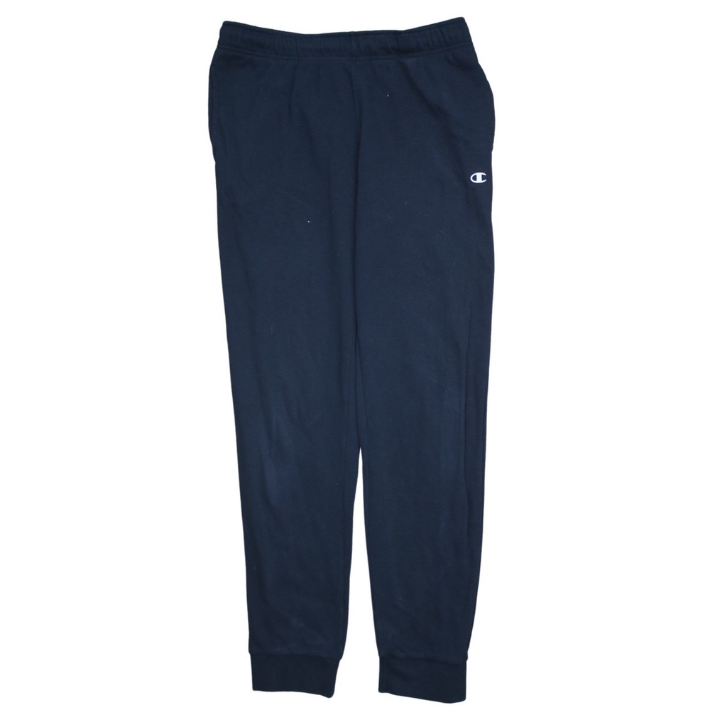 Champion Mens Joggers Navy Blue Cotton Blend Elastic Waist Cuffed Sweatpants L