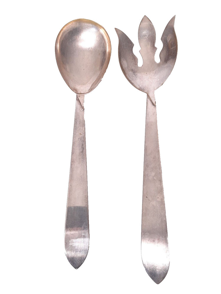 Пара посеребренных сервировочных принадлежностей от Laben вилка для салата и сервировочная ложка