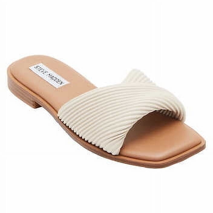 *NIB* Steve Madden Ladies Limitt Leather Slide Sandal (Bone,7)