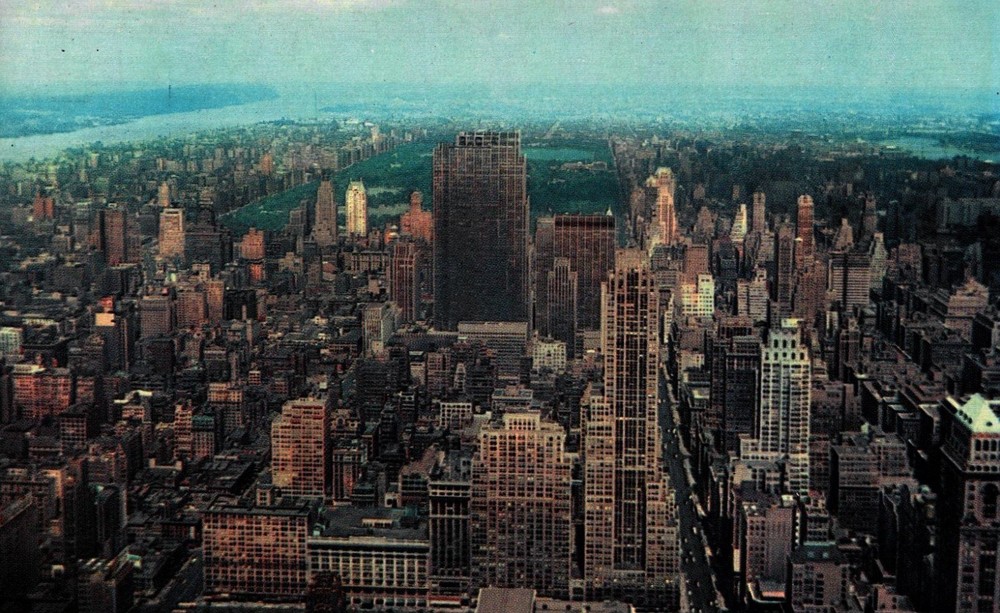 Aerial View Taken From Lower Manhattan, Vintage Postcard